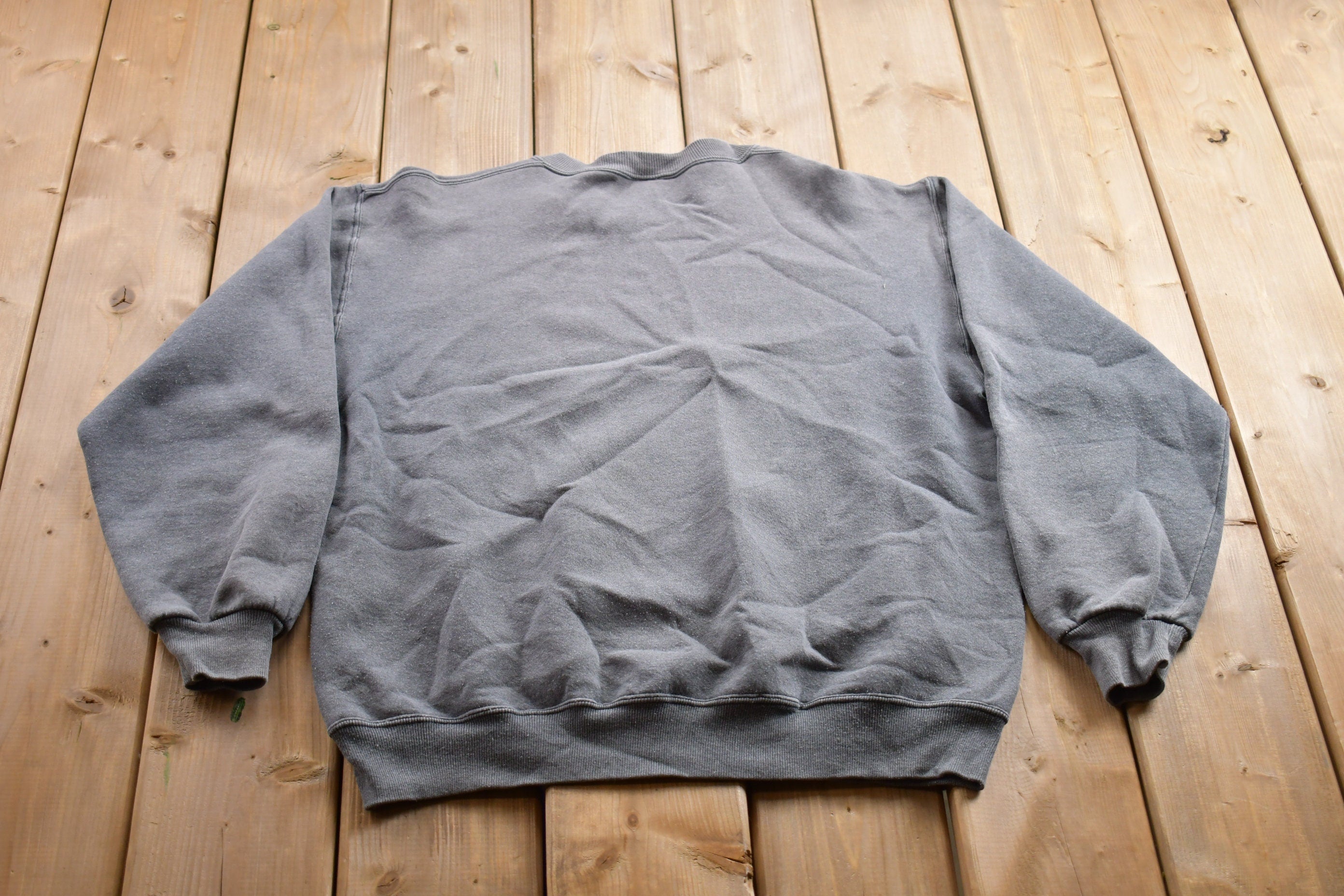 Vintage 1990s Jerzees Blank Grey Crewneck Sweatshirt