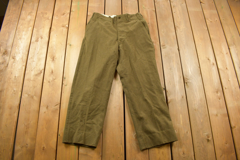 Vintage 1980s Military Green Army Pants Size 32 x 27