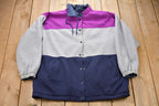 Vintage 1990s Striped Button Up Lined Sweatshirt