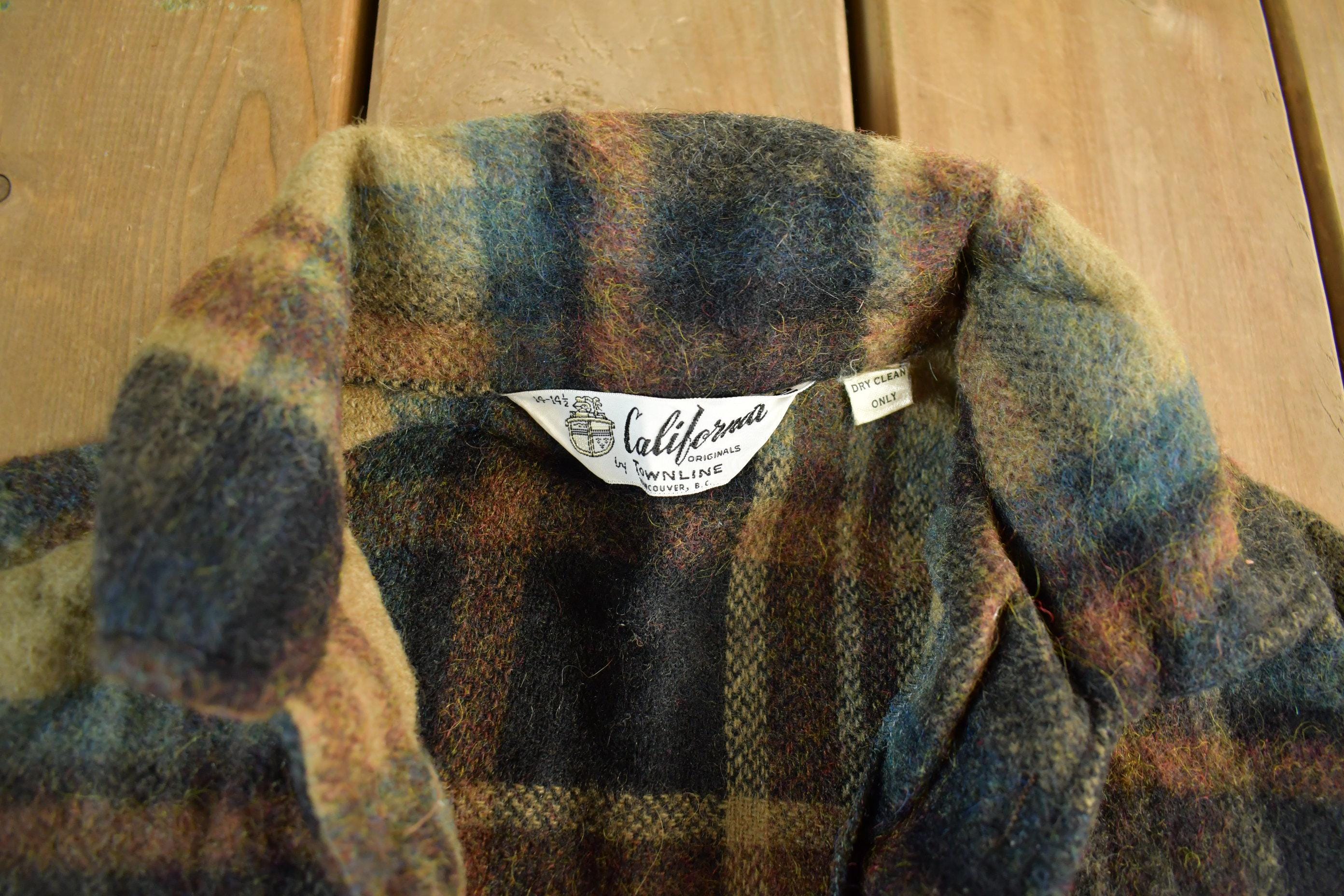 Vintage 1970s California Originals Townline Wool Flannel Jacket Men's Small