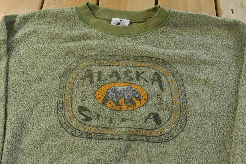 Vintage Y2K Prairie Mountain Alaska Crewneck Sweatshirt Mens 2XL / Travel Destination Tourist Sweater / Animal Bear Wildlife