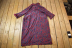 Vintage 1970s Lounge Abouts Pasiley Embroidered Womens Long Coat