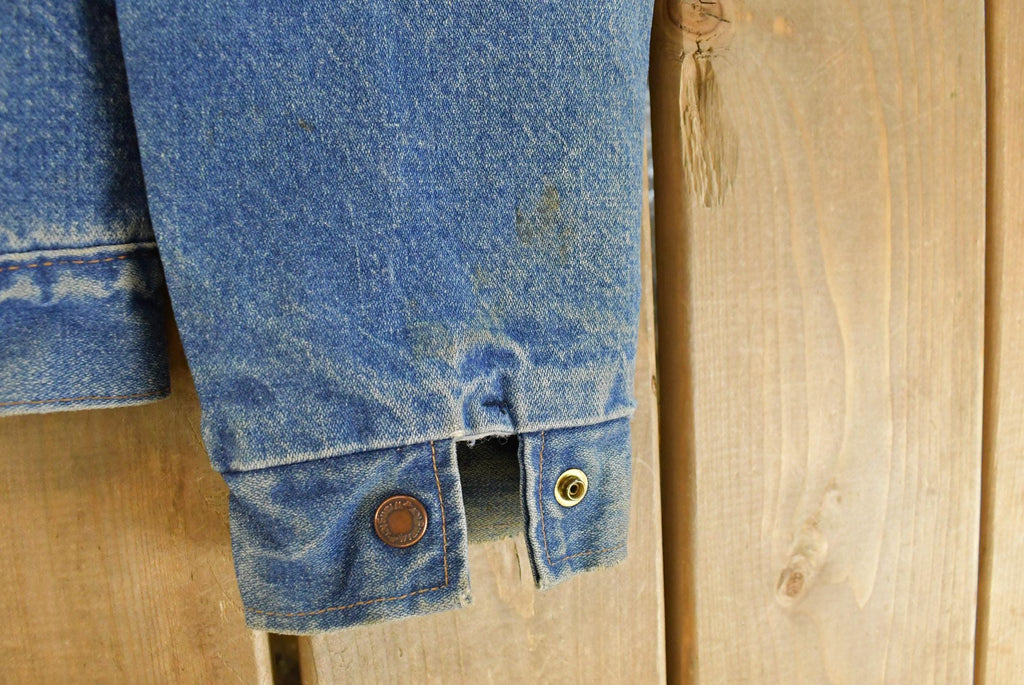 Vintage 1980s Wrangler Western Wear Blanket Lined Denim Jean Jacket Men's M