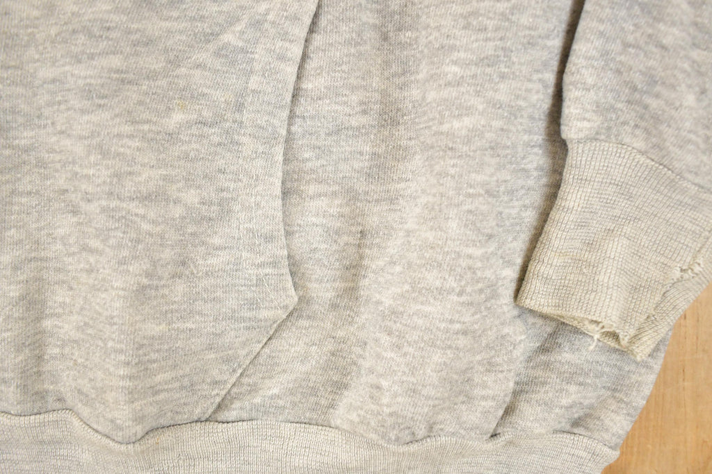 Vintage 1980's Blank Heather Gray Hoodie Sweatshirt Men's M