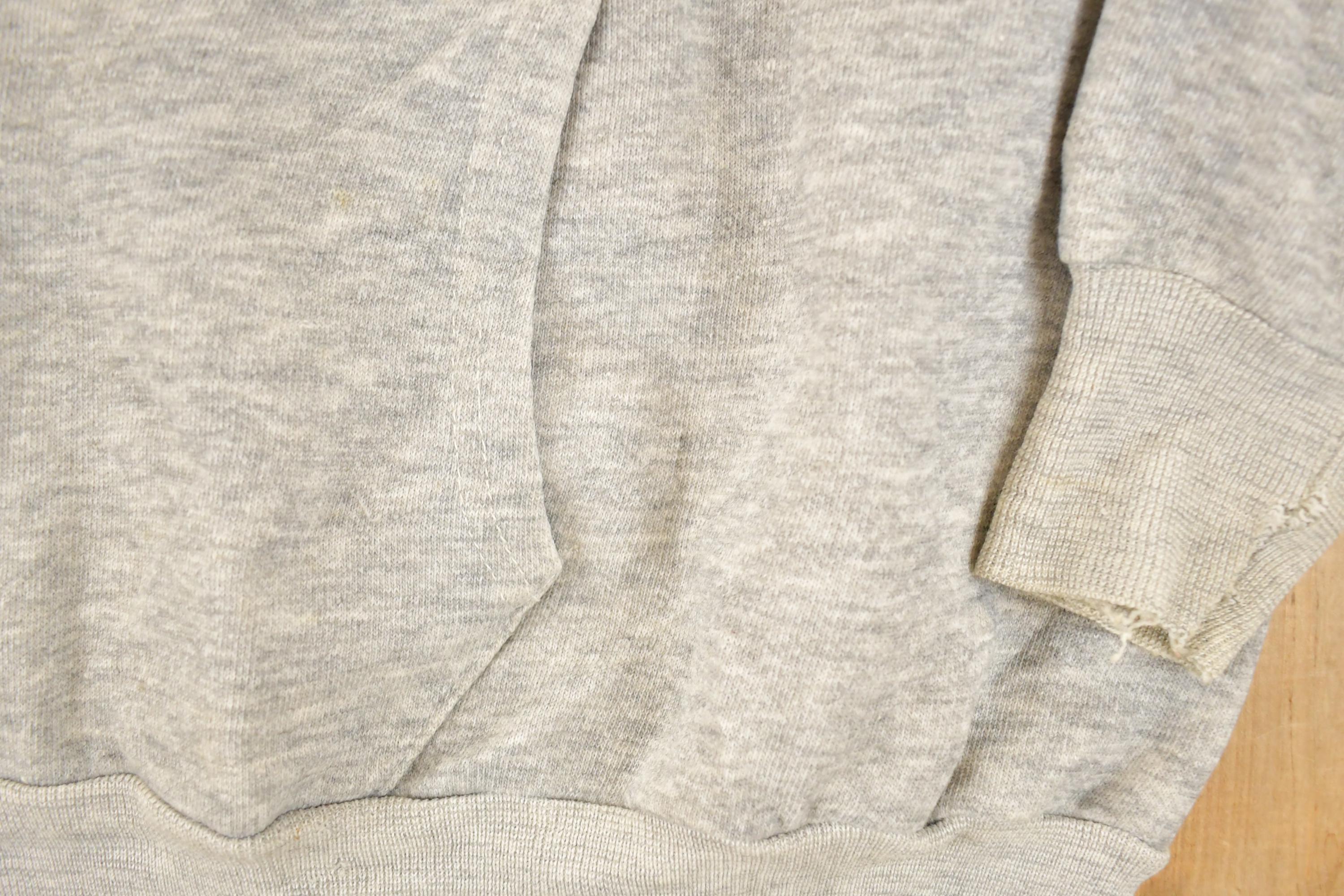 Vintage 1980's Blank Heather Gray Hoodie Sweatshirt Men's M