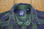 Vintage 1990s GAP Plaid Flannel Button Up Shirt - Medium