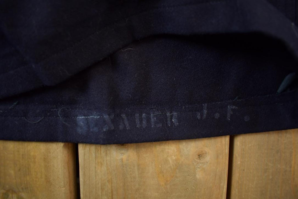 Vintage 1940s Navy Wool WW2 Pull Over Marine Unifrom Jacket