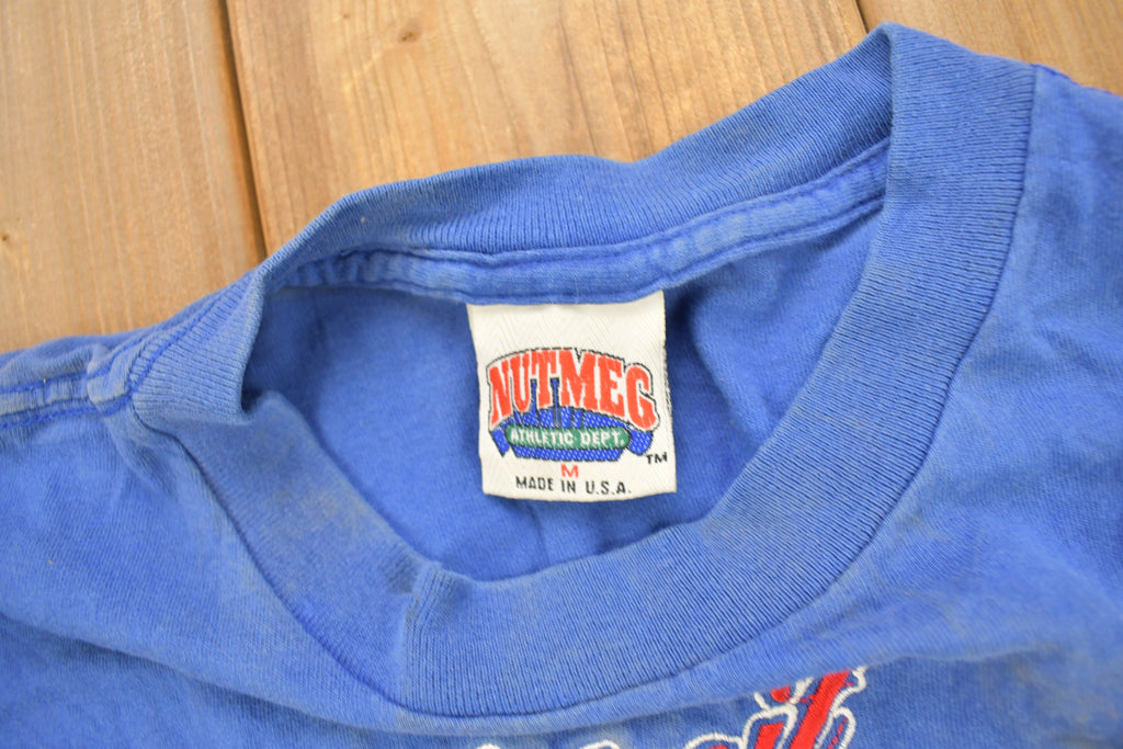Vintage 1990s Detroit Pistons NBA Embroidered Graphic T-Shirt  Made In USA  Single Stitch  NBA Basketball  Nutmeg Sportswear