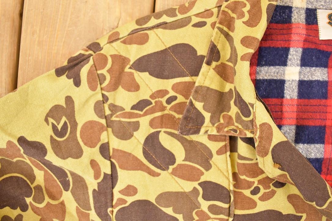 Vintage 1970s Black Sheep Plaid Lined Camo Button Up Sweater Men's XL  Preppy Button Up  70's Dress Shirt