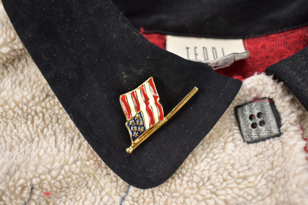 Vintage 1990s Button Up Red Fleece Sweater