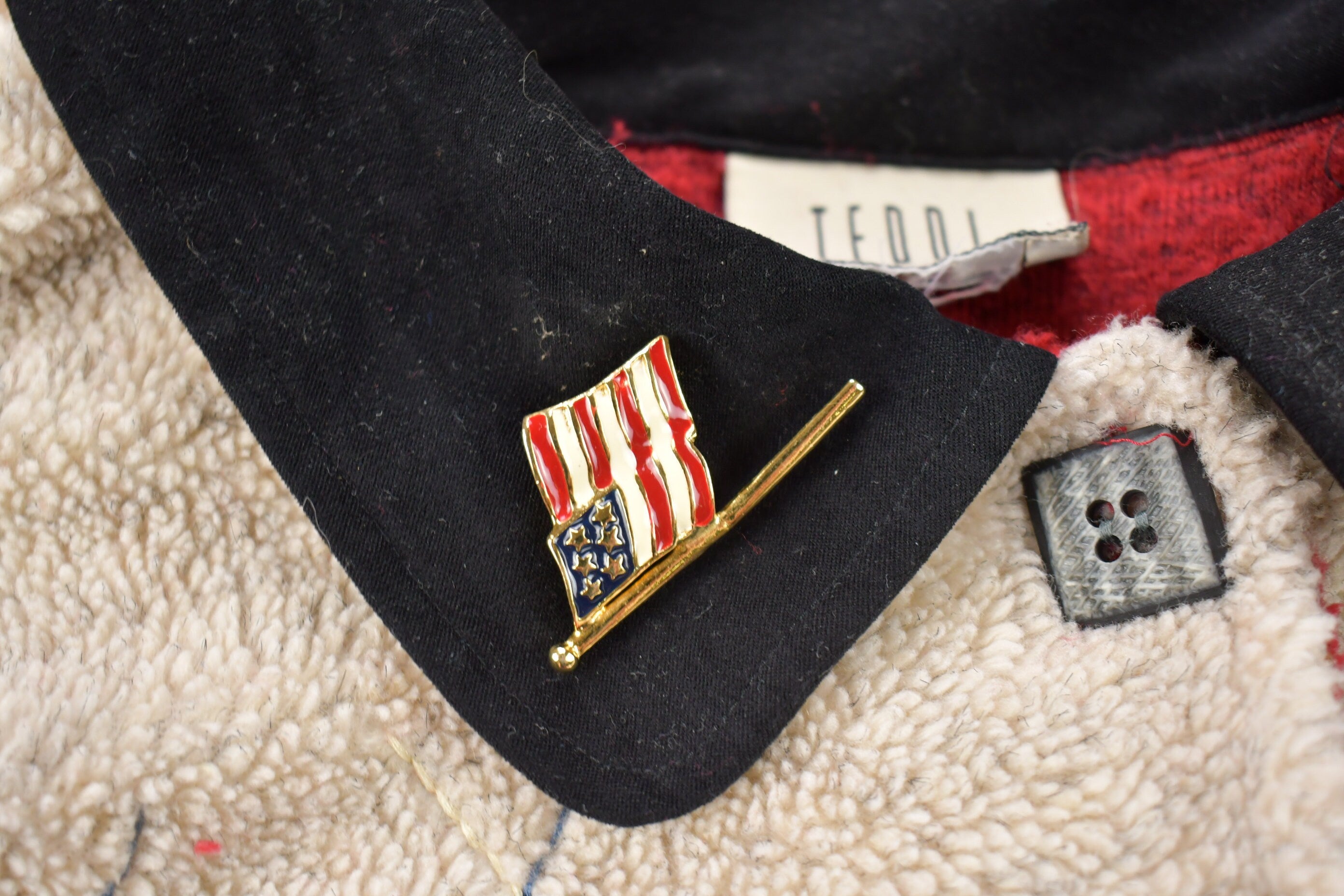 Vintage 1990s Button Up Red Fleece Sweater