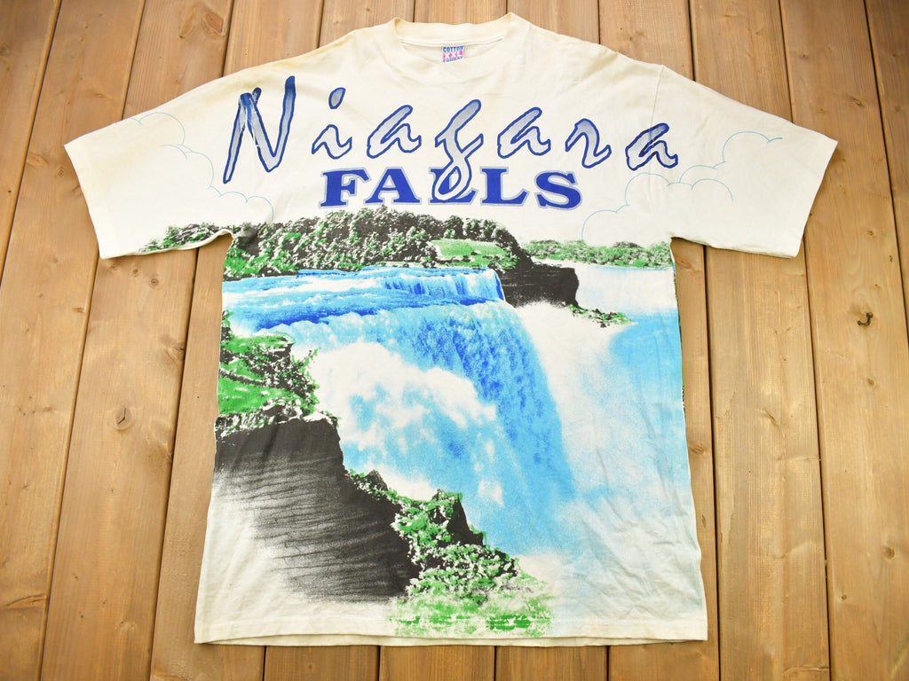 Vintage 1990s Niagara Falls All Over Print Souvenir T Shirt