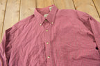 Vintage 1990s LL Bean Plaid Dress Shirt