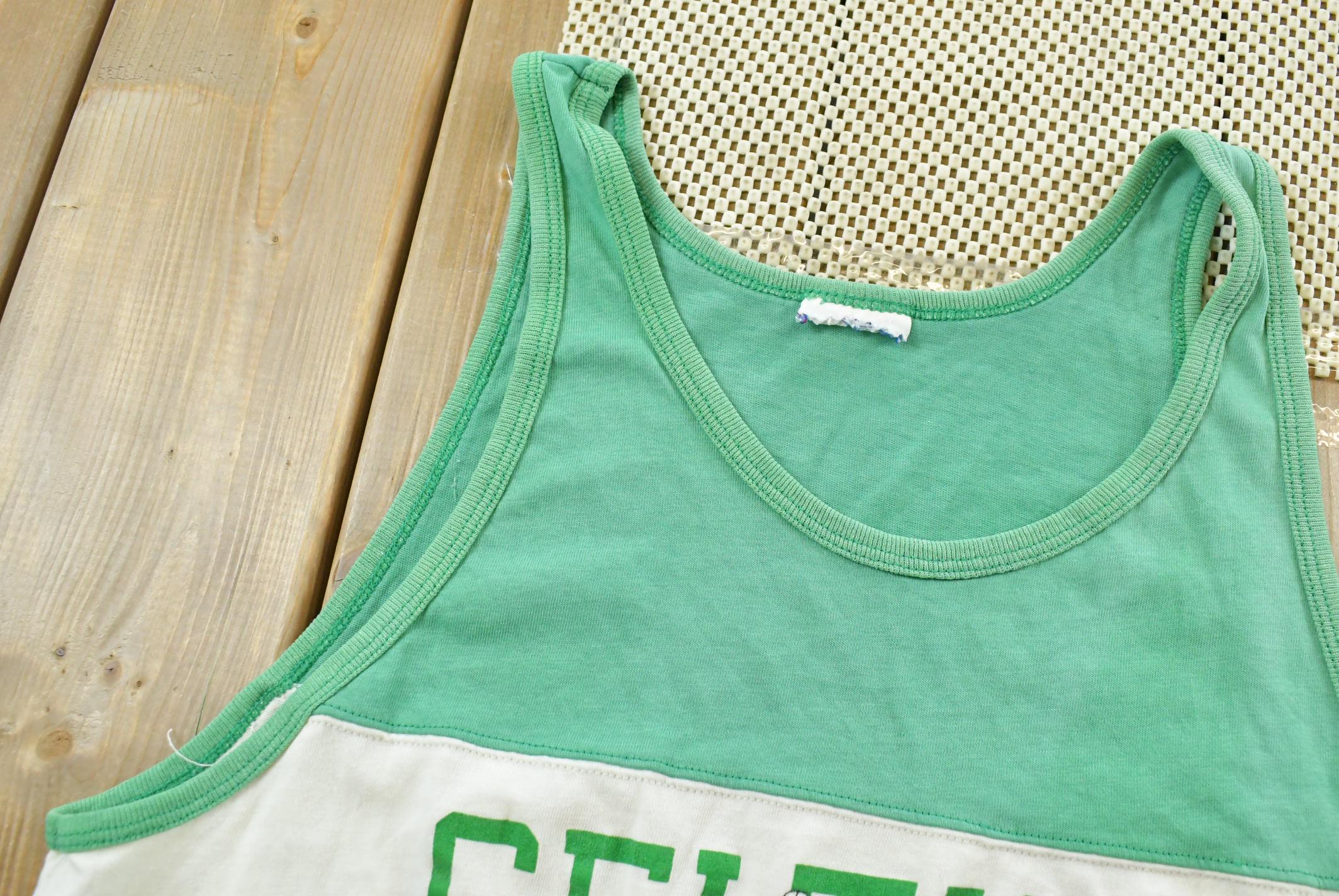 Vintage 1990s Boston Celtics NBA Basketball Nutmeg Mills Graphic Tank Top T-Shirt Mens M