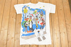 Vintage 1985 Looney Tunes Jodie Arden Christmas Crew Neck Sleep Shirt Men's L