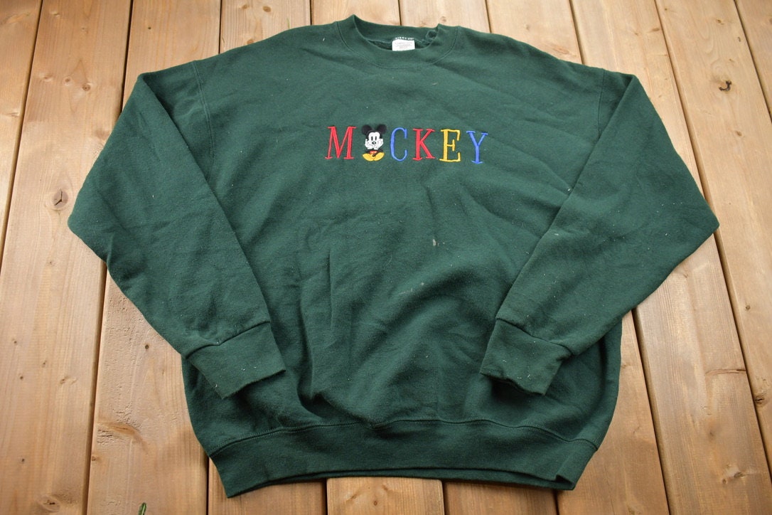 Vintage 1990s Mickey Embroidered Crewneck Sweatshirt