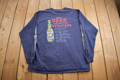 Vintage 1990s Big Dogs 'Why Beer Is Better Than Women' Graphic T-Shirt / Streetwear / Retro / Single Stitch / 90s Graphic Tee