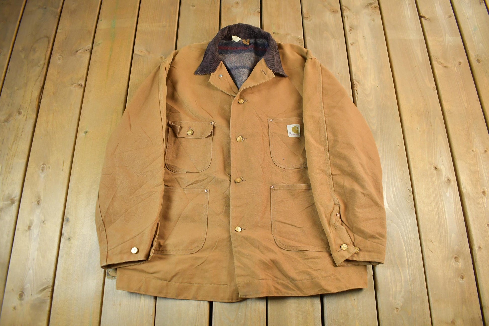 Vintage 1980s Carhartt Chore Barn Coat Jacket Men's 48 Large