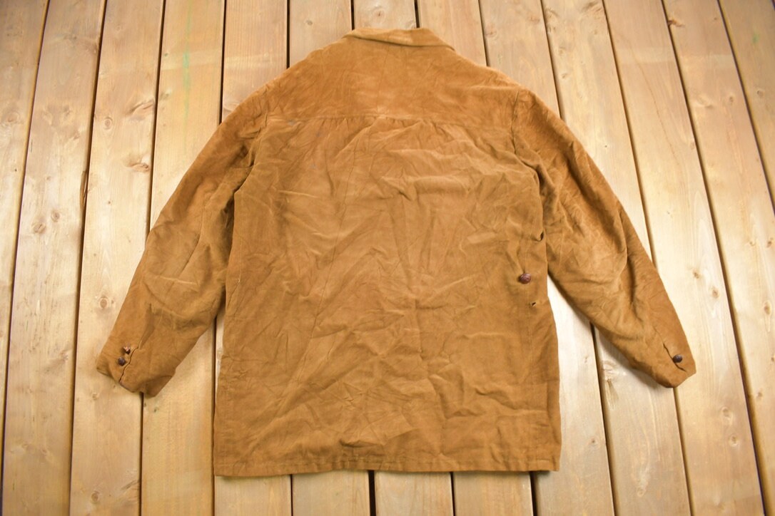 Vintage 1980s Faux Suede Jacket / Western Blazer / Button Down / Streetwear / Suede Jacket