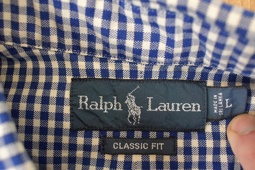 Vintage 1990s Ralph Lauren Polo Plaid Button Up Shirt Men's L