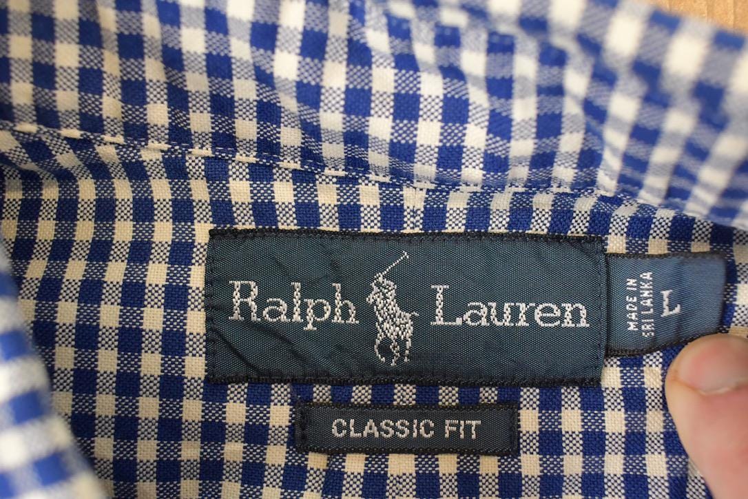 Vintage 1990s Ralph Lauren Polo Plaid Button Up Shirt Men's L