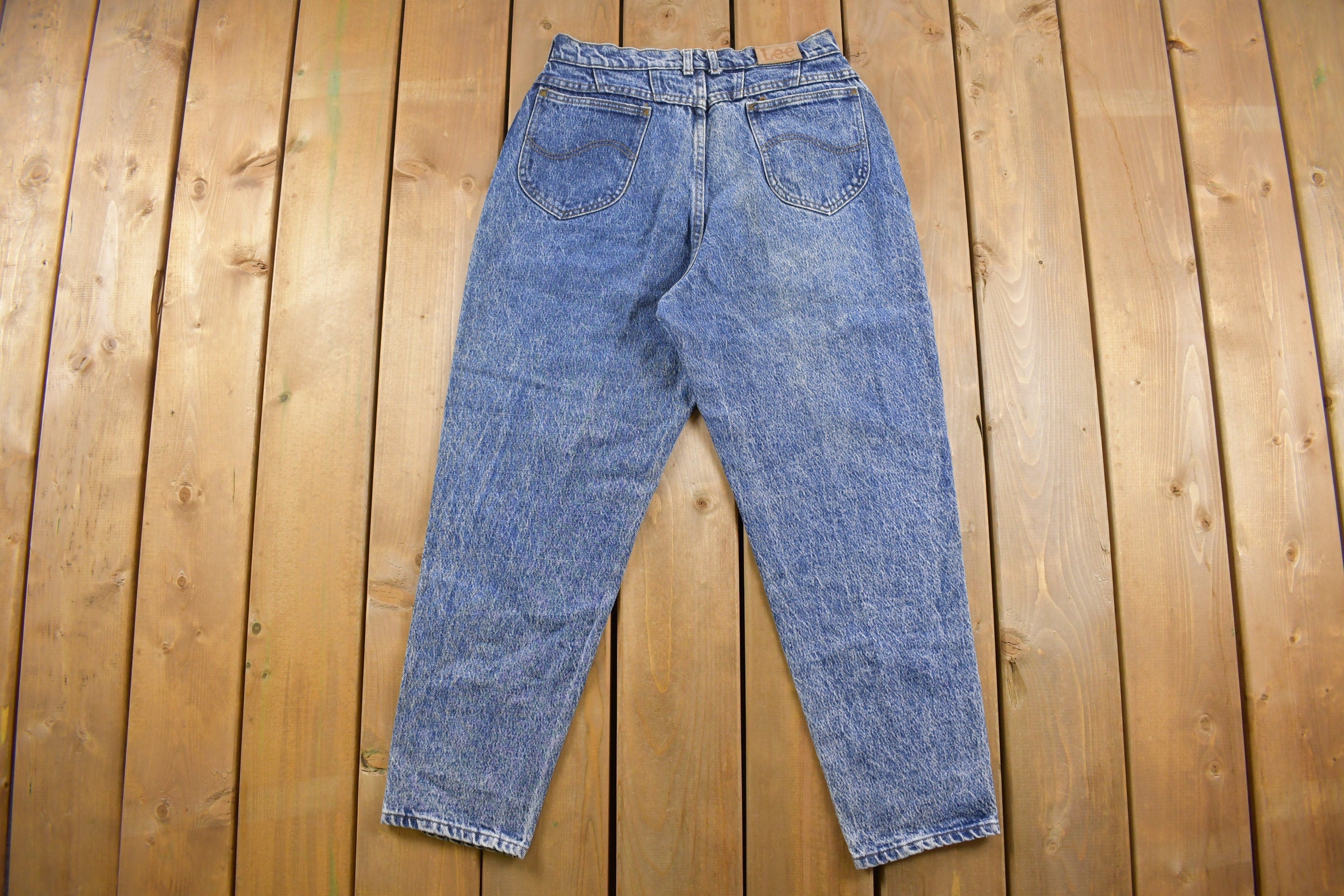 Vintage 1990s Lee Acid Wash Blue Denim Jeans Size 27 x 26