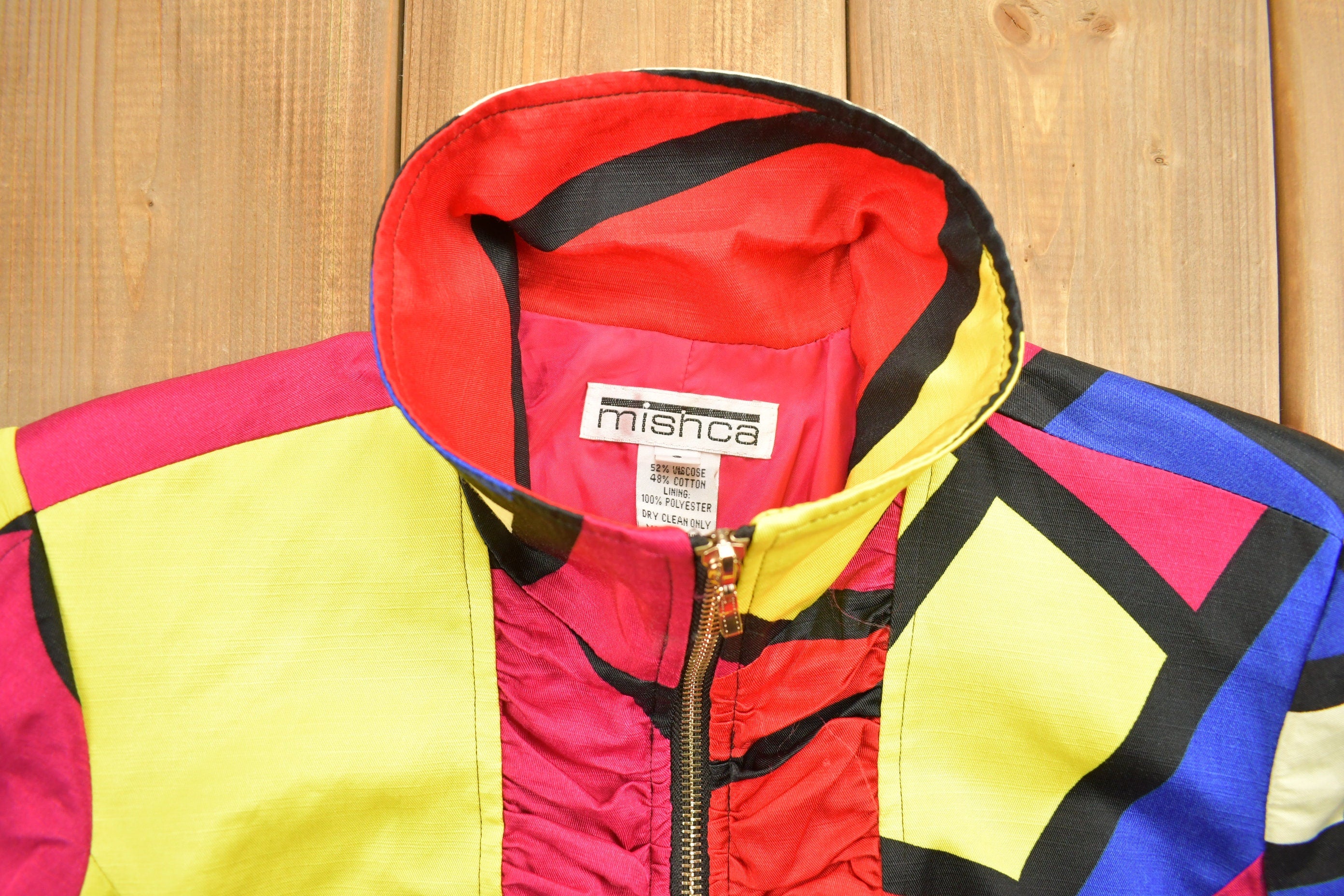Vintage 1990s Mishca Color Block Windbreaker Jacket