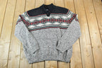 Vintage Y2K Chaps Ralph Lauren Knit Quarter Button Collared Crewneck Sweater