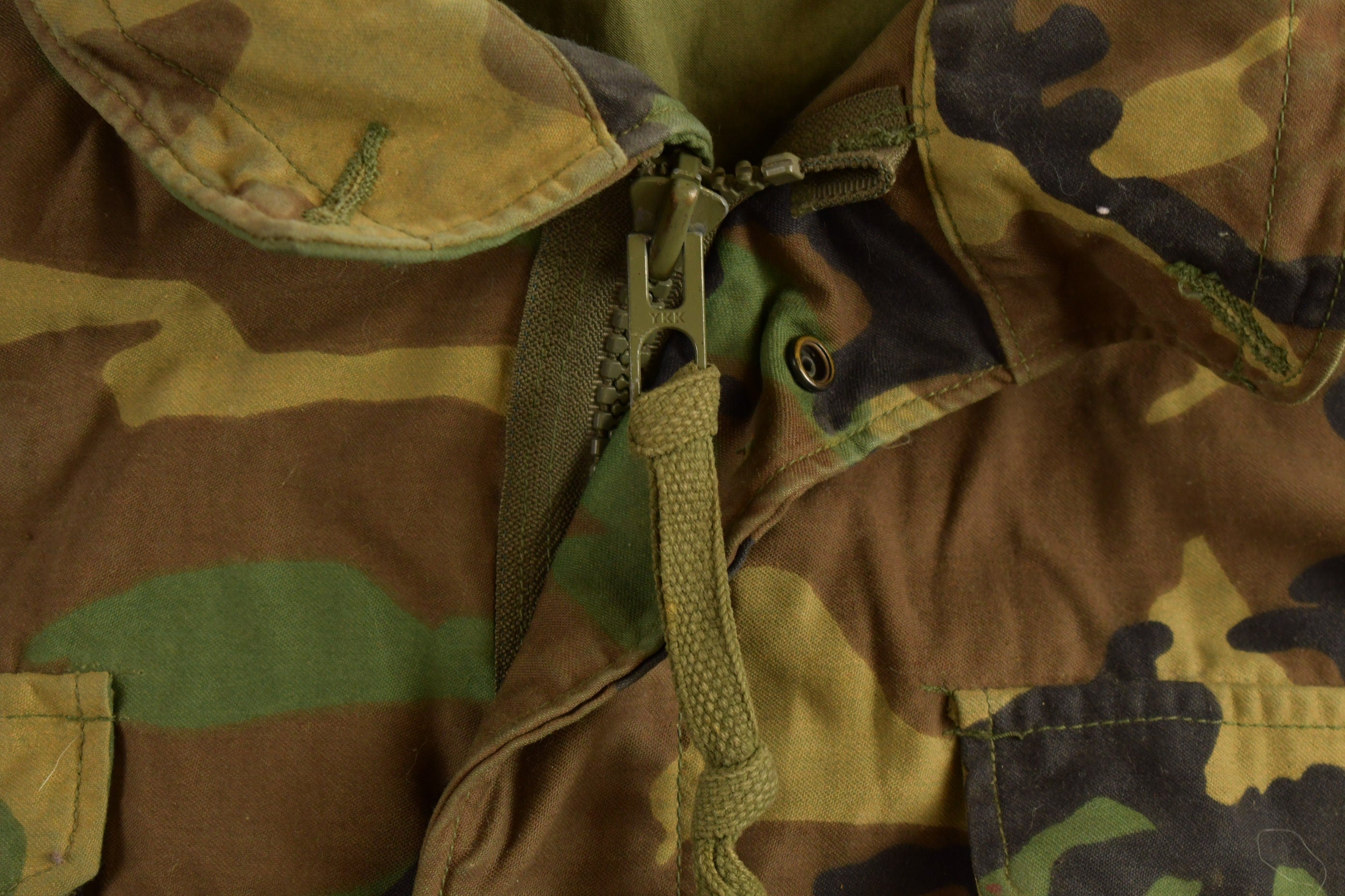 Vintage 1990s Military Camo Button Up Jacket