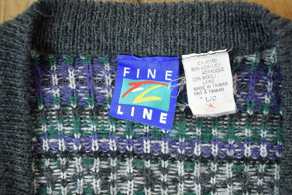 Vintage 1990s Fine Line Knit Perfect Mild Distress Cardigan Sweater Vest Made In USA