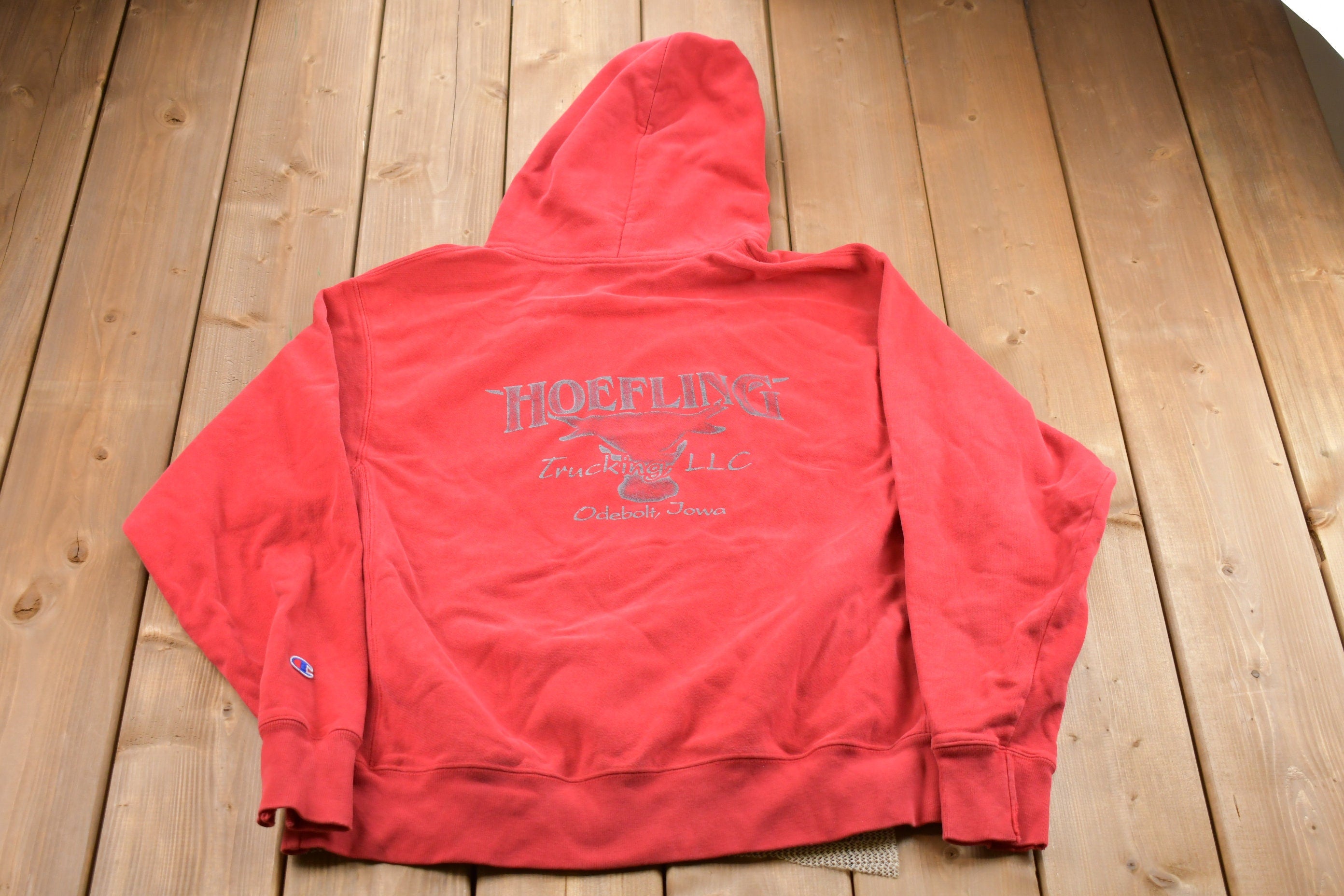 Vintage Champion Reverse Weave Hoefling Trucking Hoodie