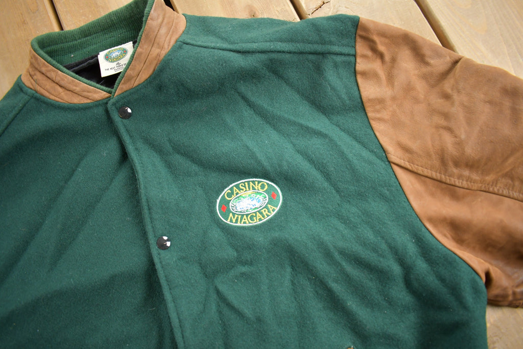 Vintage 1990s Casino Niagara Leather Varsity Jacket