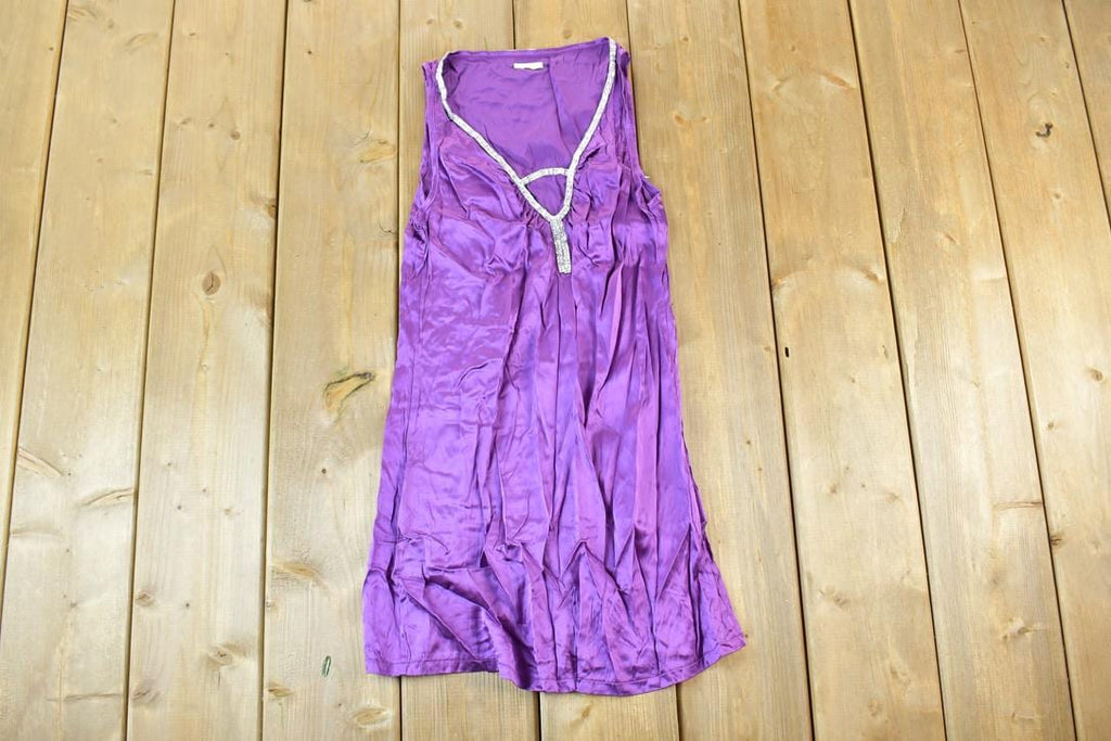 Vintage Y2K Vigos Purple Bedazzled Mini Dress / Y2k Vintage Bedazzled Tops / Retro Womenswear / Mod Fashion
