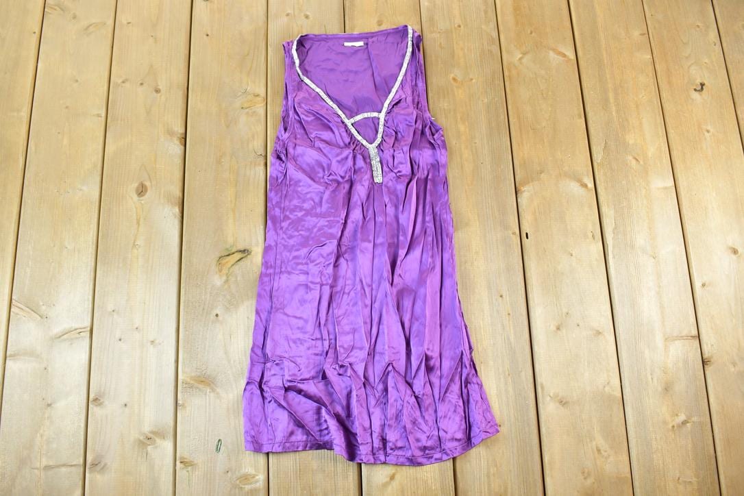 Vintage Y2K Vigos Purple Bedazzled Mini Dress / Y2k Vintage Bedazzled Tops / Retro Womenswear / Mod Fashion
