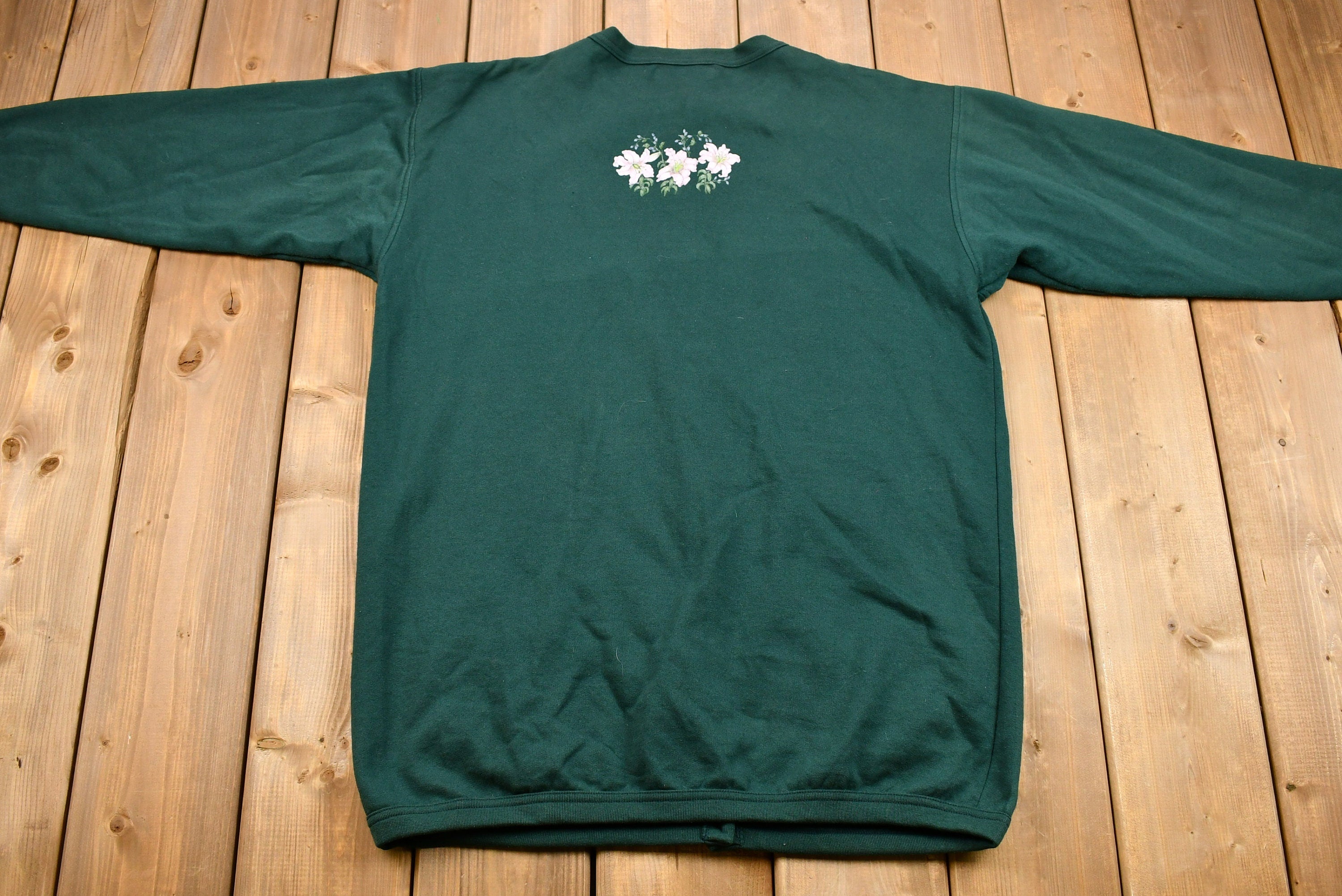 Vintage 1980s Floral Graphic Button Up Sweatshirt