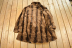 Vintage 1980s Faux Fur Modacrylic Jacket Coat Women's XL