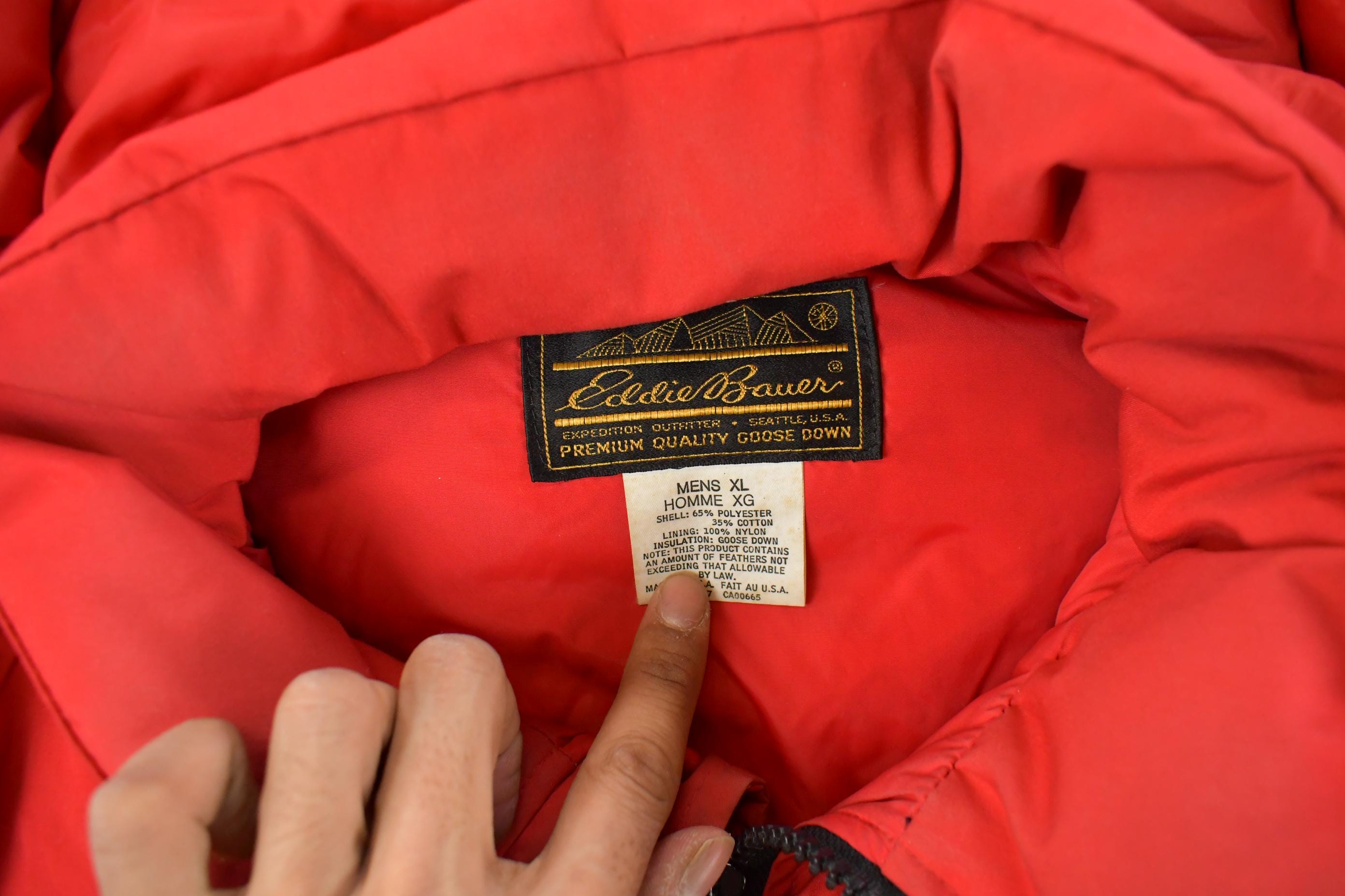Vintage 1980s Eddie Bauer Goose Down Parka Jacket Men's XL