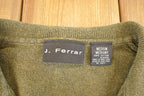 Vintage 1990s J Ferrar Chunky Knit Collared Sweater Men's M / 90's Abstract Pattern 3D Knitted Sweatshirt