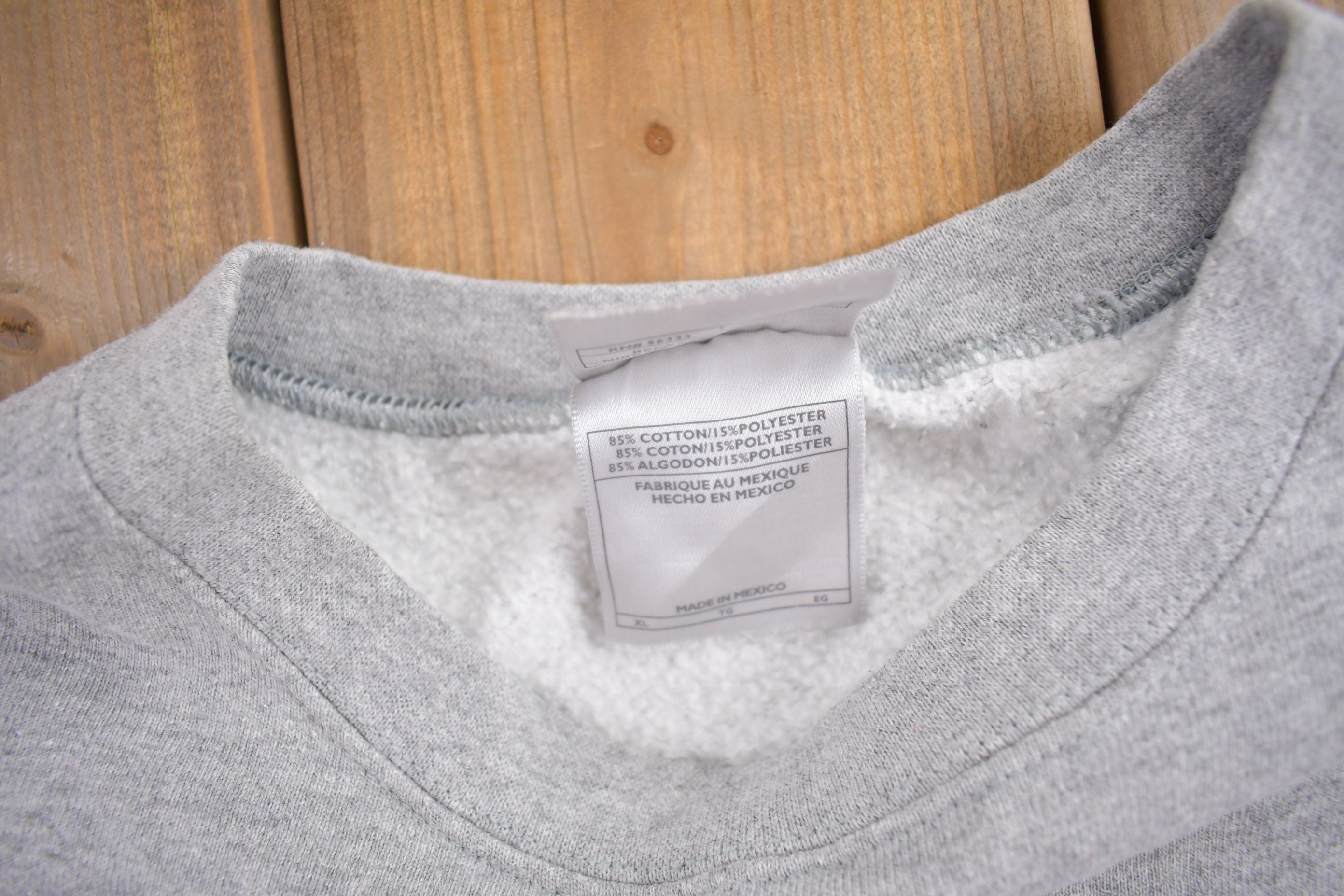Vintage Y2K Nike Heather Grey Embroidered Mini Swoosh Crewneck Sweatshirt