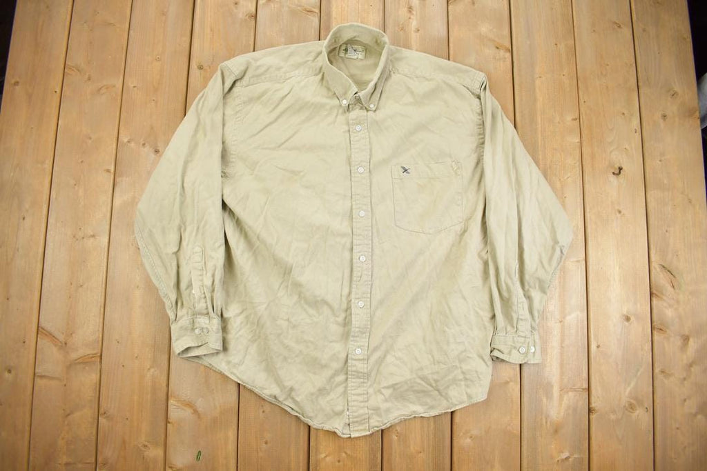 Vintage 1990s Eddie Bauer Embroidered Logo Button Up