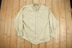 Vintage 1990s Eddie Bauer Embroidered Logo Button Up