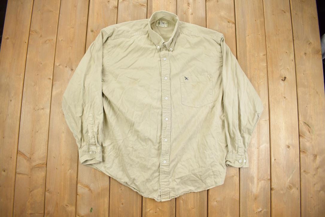 Vintage 1990s Eddie Bauer Embroidered Logo Button Up