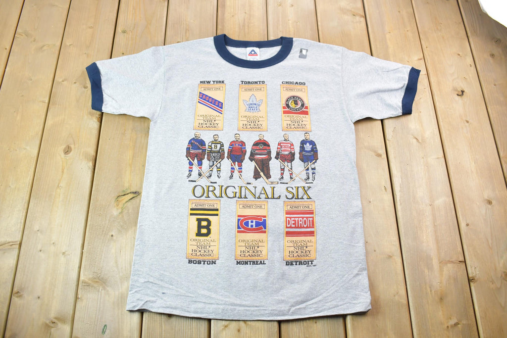 Vintage 1990s Original Six NHL Hockey Classic Dead Stock Graphic T-Shirt