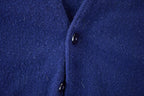 Vintage 1990s Navy Knit Button Up Cardigan Sweater / 90s Crewneck / Made In USA / Preppy Cardigan