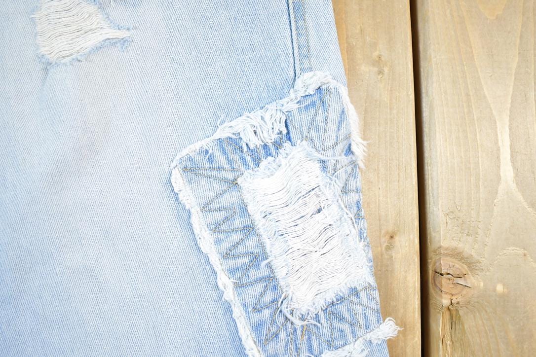 Vintage 1990s Moffat Patchwork Hip Hop Denim Jeans Size 32 x 32
