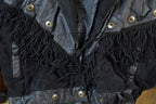 Vintage 1990s Womens G3 Leather Fashions Frilled Biker Jacket Made In USA