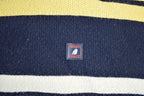 Vintage 1990s Green Coast Yachting Outfits Knit Striped Nautical Crewneck Sweater Made In Italy