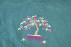 Vintage 1990s Top Stitch By Morning Sun Cute Floral Double Collar Crew Neck Sweater Made In USA 90s Crewneck