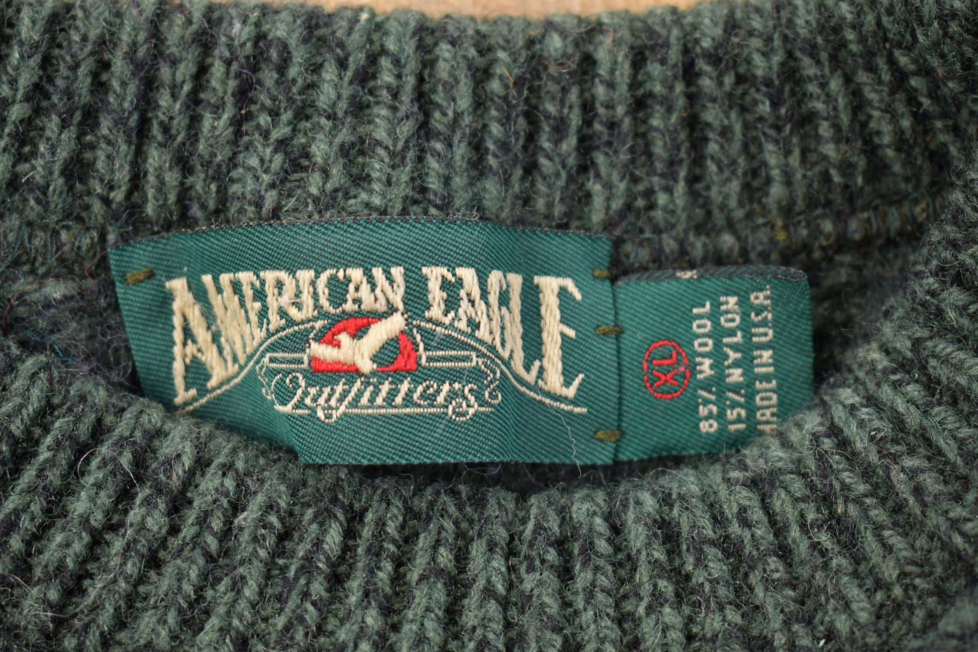 Vintage 1980s American Eagle Color Block Knitted Crewneck Sweater