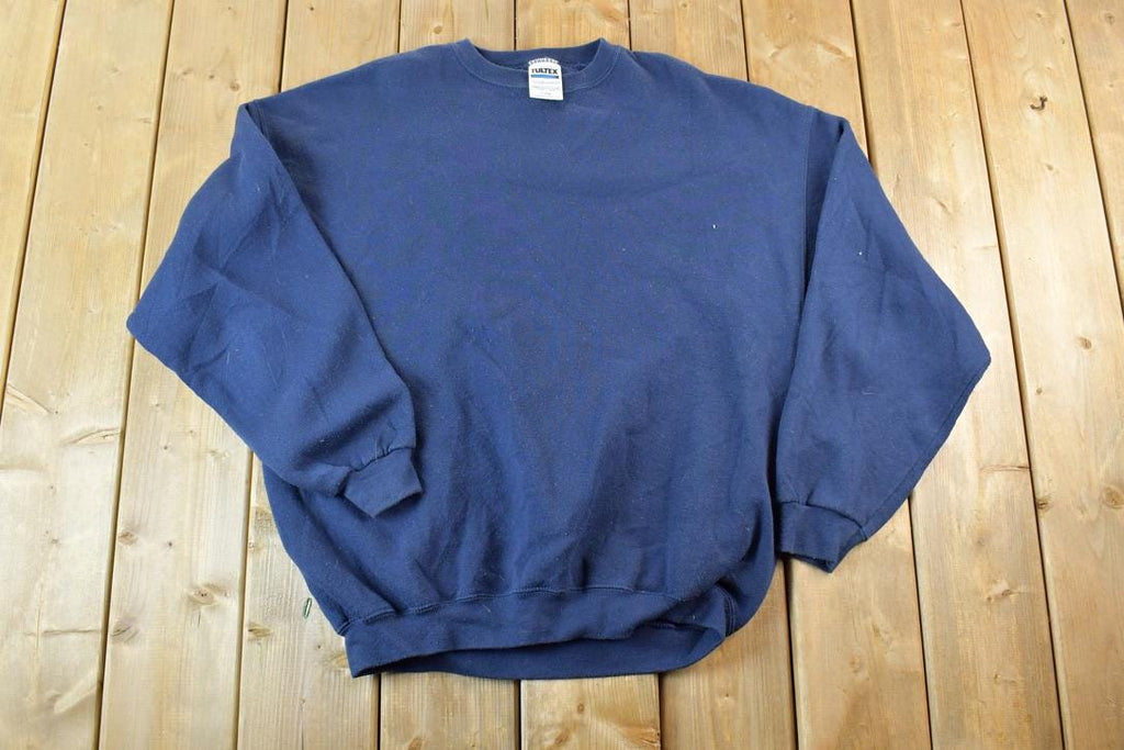 Vintage 1990s Tultex Blank Navy Blue Crewneck Sweatshirt  90s Crewneck  Made In USA  Athleisure  Streetwear  90s Blank
